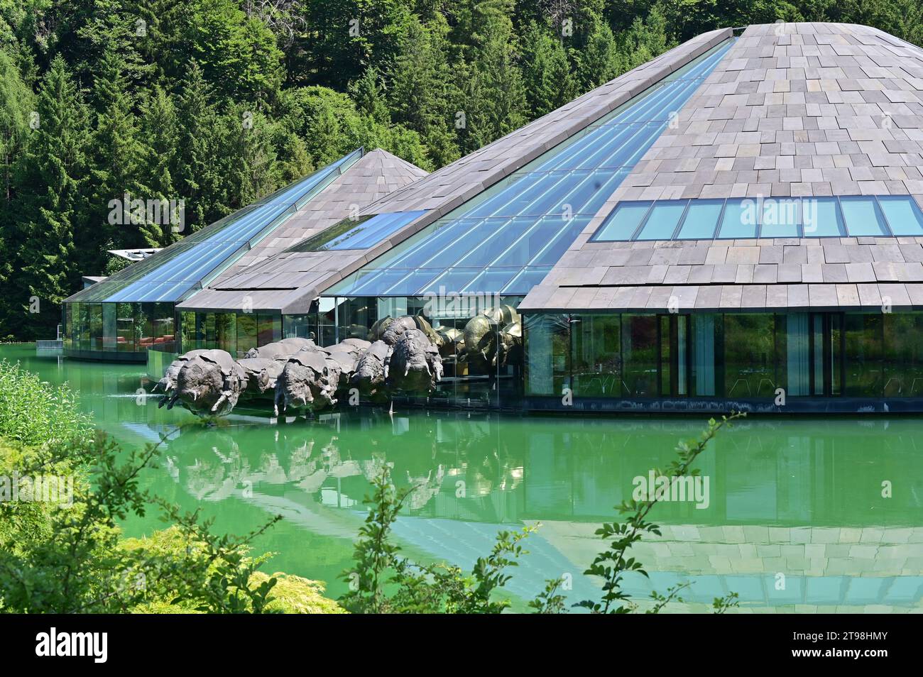 Headquarters of the Red Bull Group in Fuschl am See, Salzburg Stock Photo