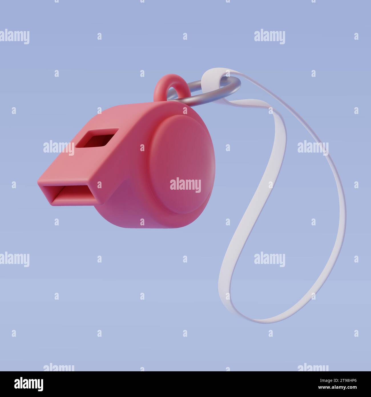 Vector Illustration of Referee Pink Whistle mockup, Realistic 3D style model. Eps 10 Vector