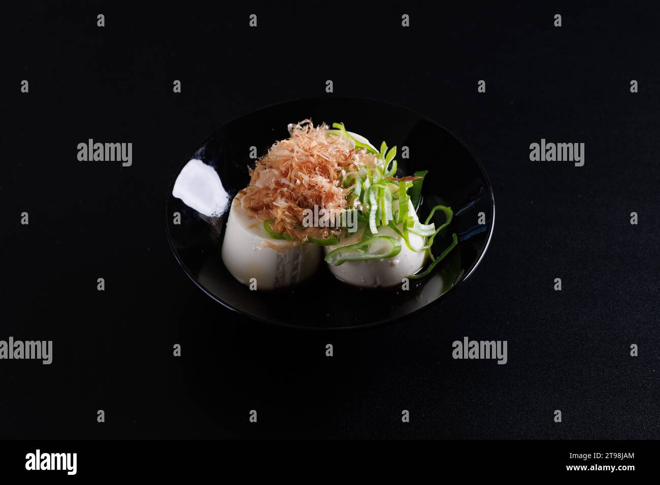 Japanese tofu Japanese appetizer soft cold tofu with sauce ginger and