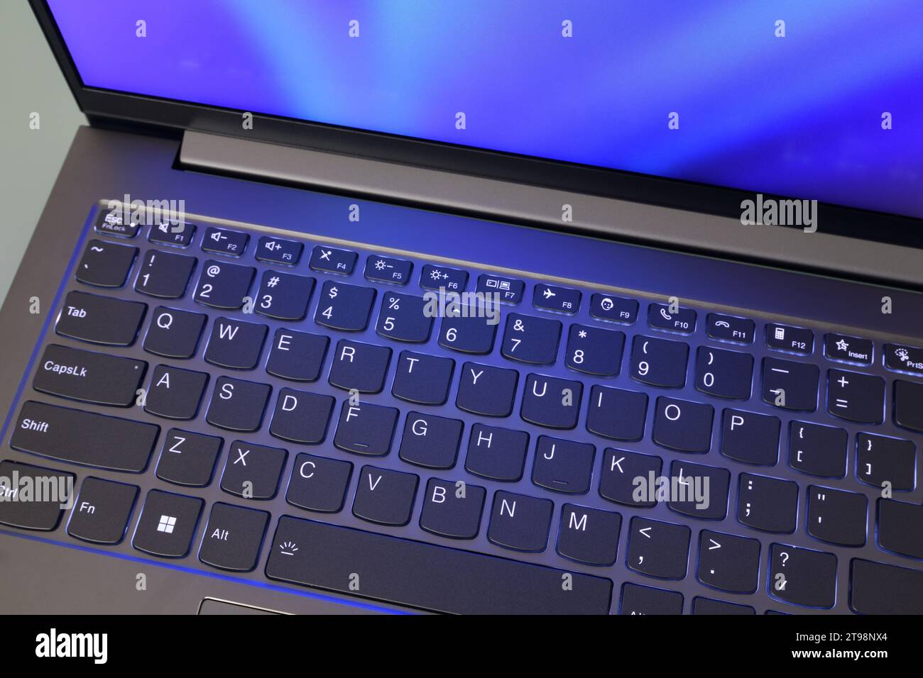 Laptop keyboard with screen on Stock Photo - Alamy