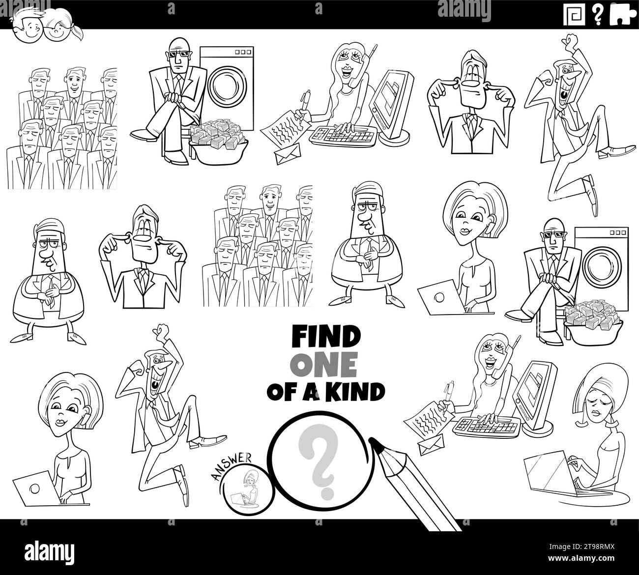 Cartoon characters business Black and White Stock Photos & Images Alamy