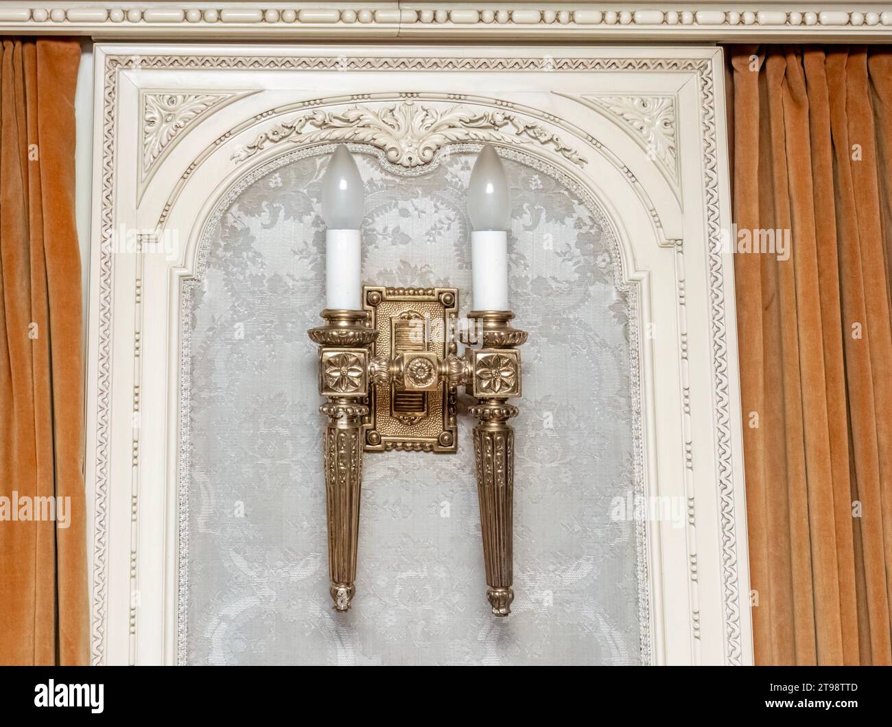 Details from the salon of the presidential train in Petrosani station, Hunedoara, Romania. Stock Photo