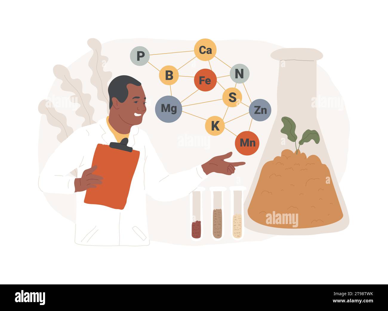 Soil chemistry isolated concept vector illustration soil chemical