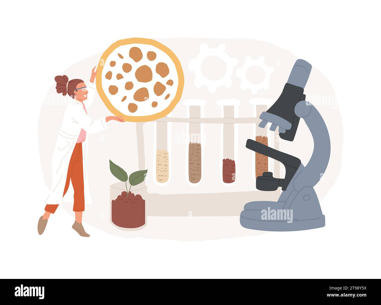 Soil analysis isolated concept vector illustration. Agricultural