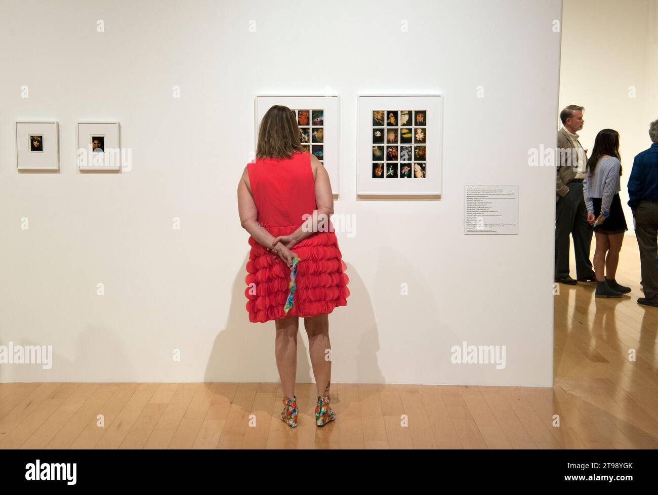 A woman dressed in retro 1960s style for the opening of Kali, Artographer, exhibition, Palm Springs, art, museum, California, USA Stock Photo