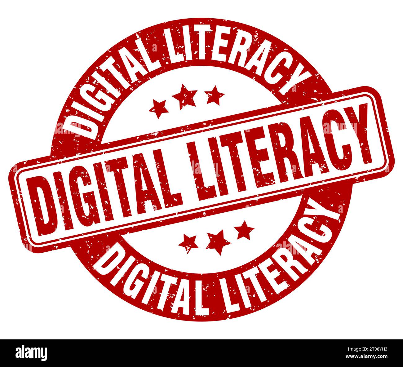 Digital Literacy Stamp. Digital Literacy Sign. Round Grunge Label Stock 