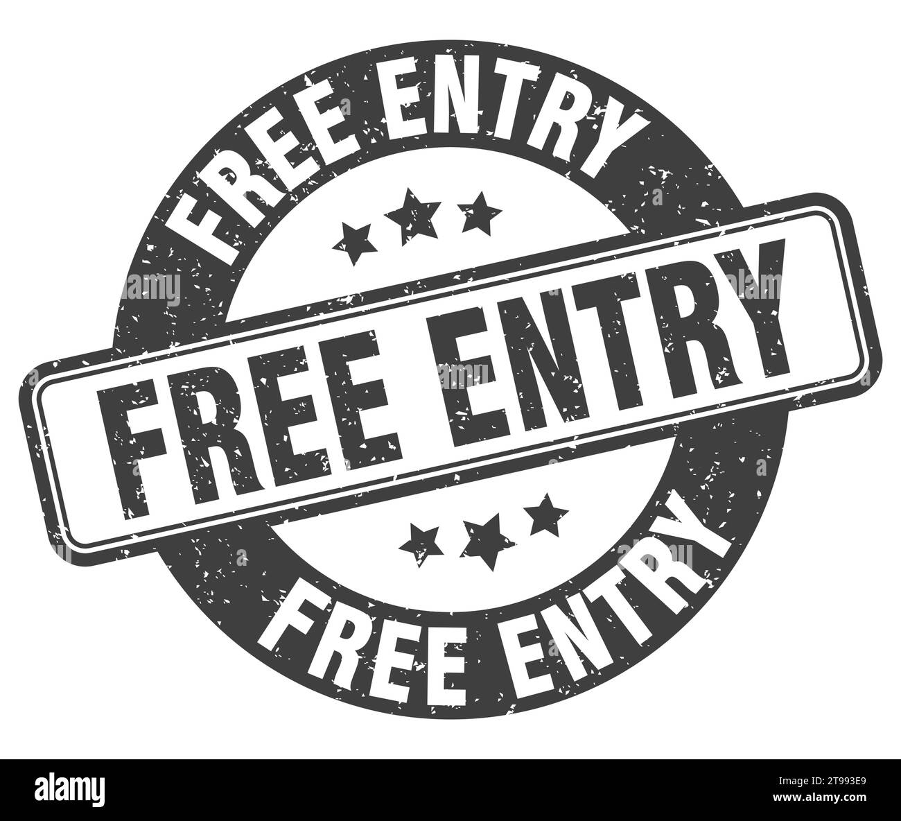 free entry stamp. free entry sign. round grunge label Stock Vector