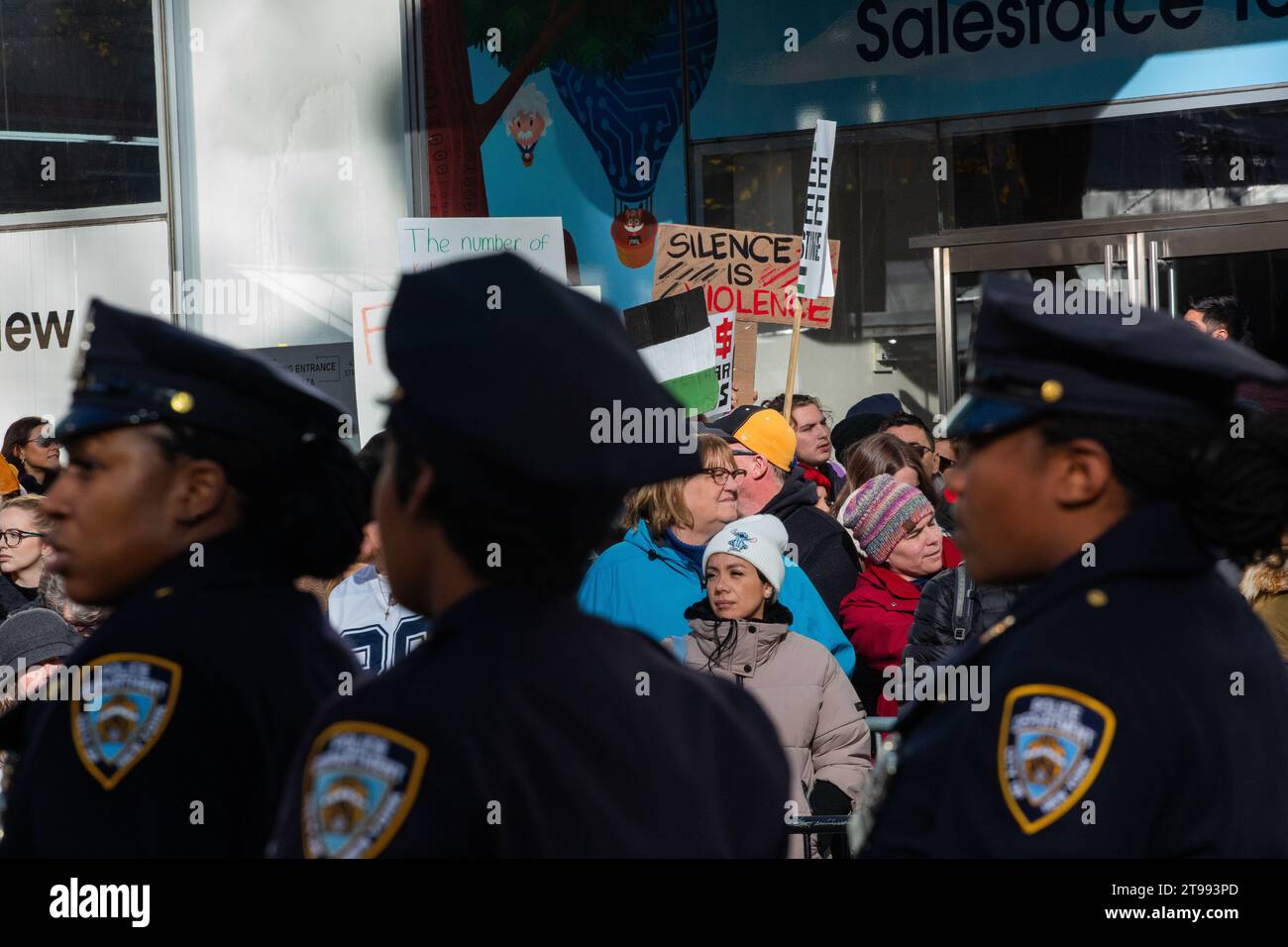 New York, United States. 23rd Nov, 2023. ProPalestine demonstrators