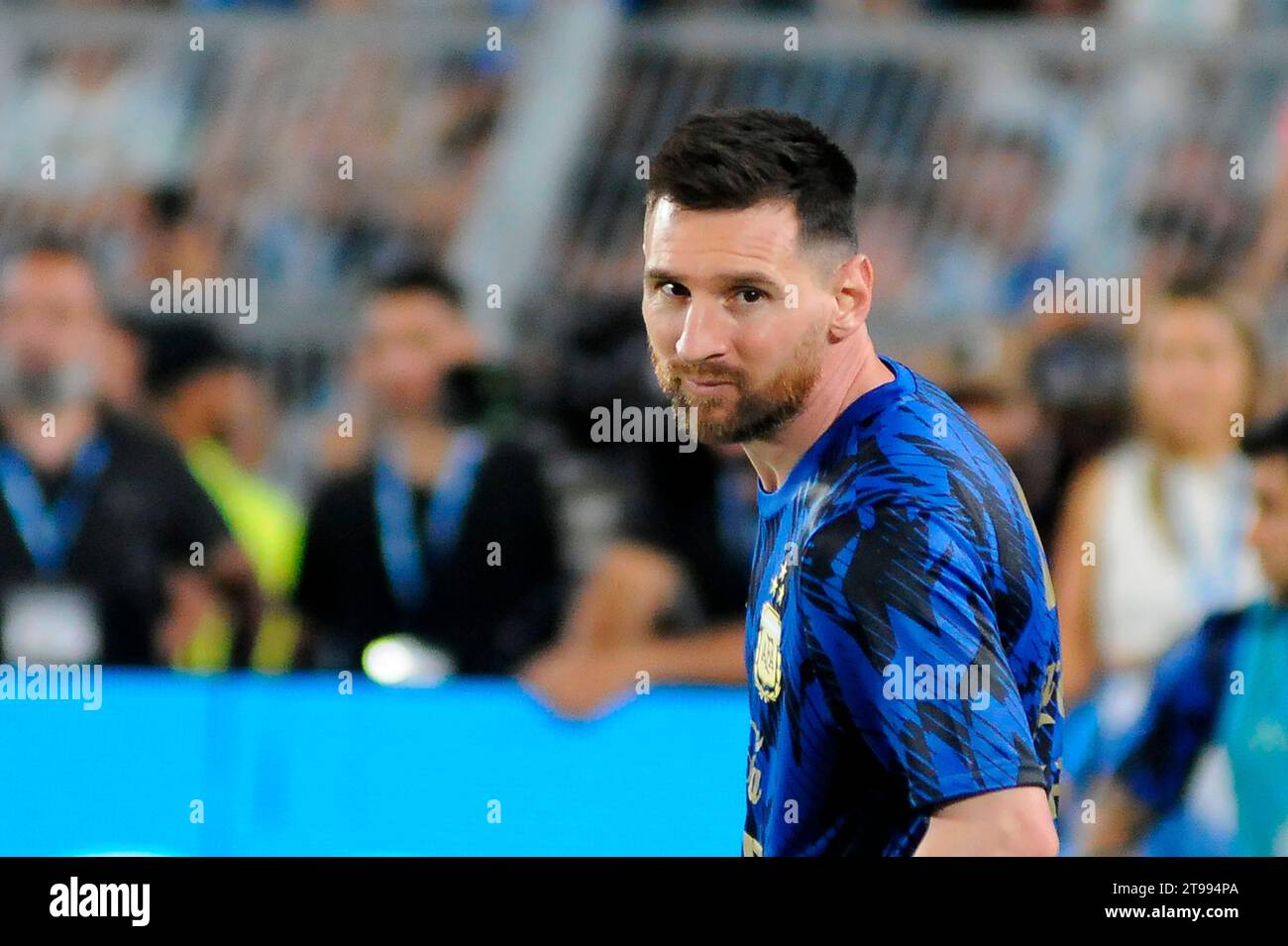 Buenos Aires, Argentina. 23th march 2023.Lionel Messi pre match training during the match beetween Argentina vs Panama. Stock Photo