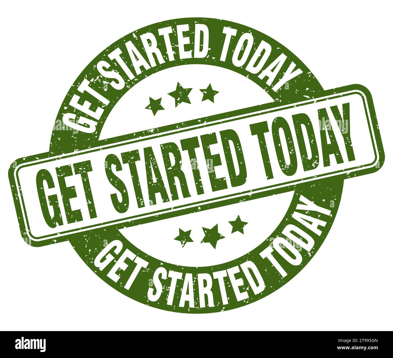 get started today stamp. get started today sign. round grunge label Stock Vector