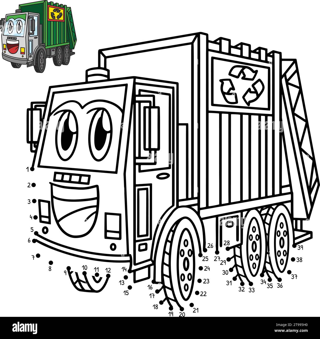 Coloring page garbage truck hires stock photography and images Alamy