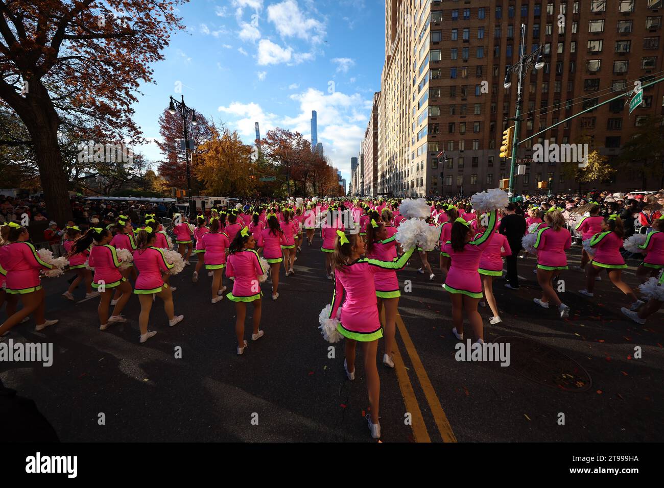 Spirit of America cheerleaders entertain the crowds along Central Park