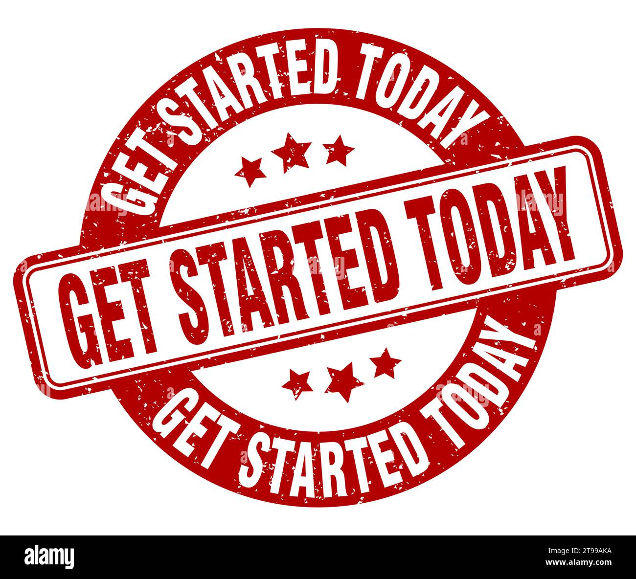 get started today stamp. get started today sign. round grunge label Stock Vector