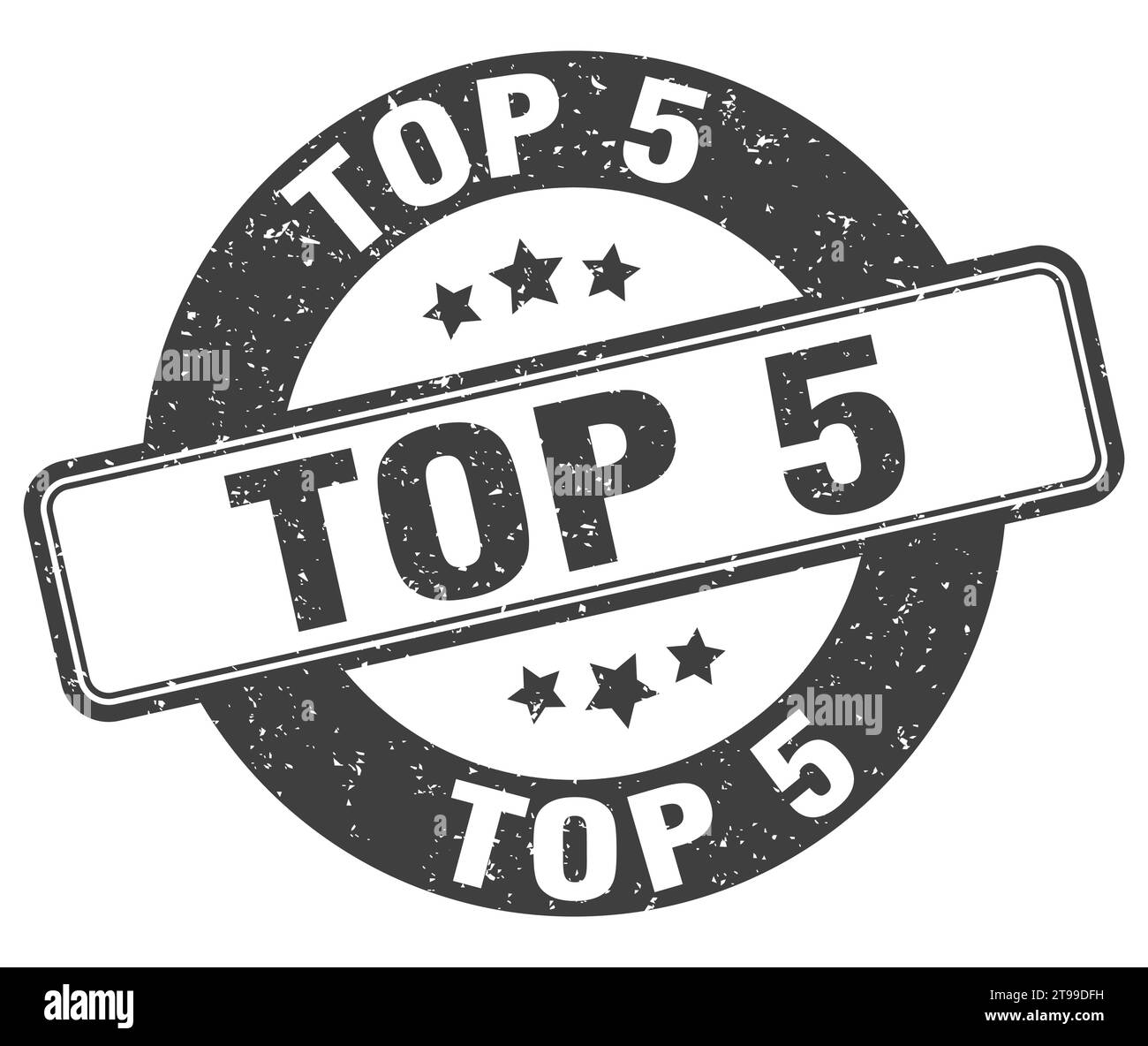 top 5 stamp. top 5 sign. round grunge label Stock Vector Image & Art