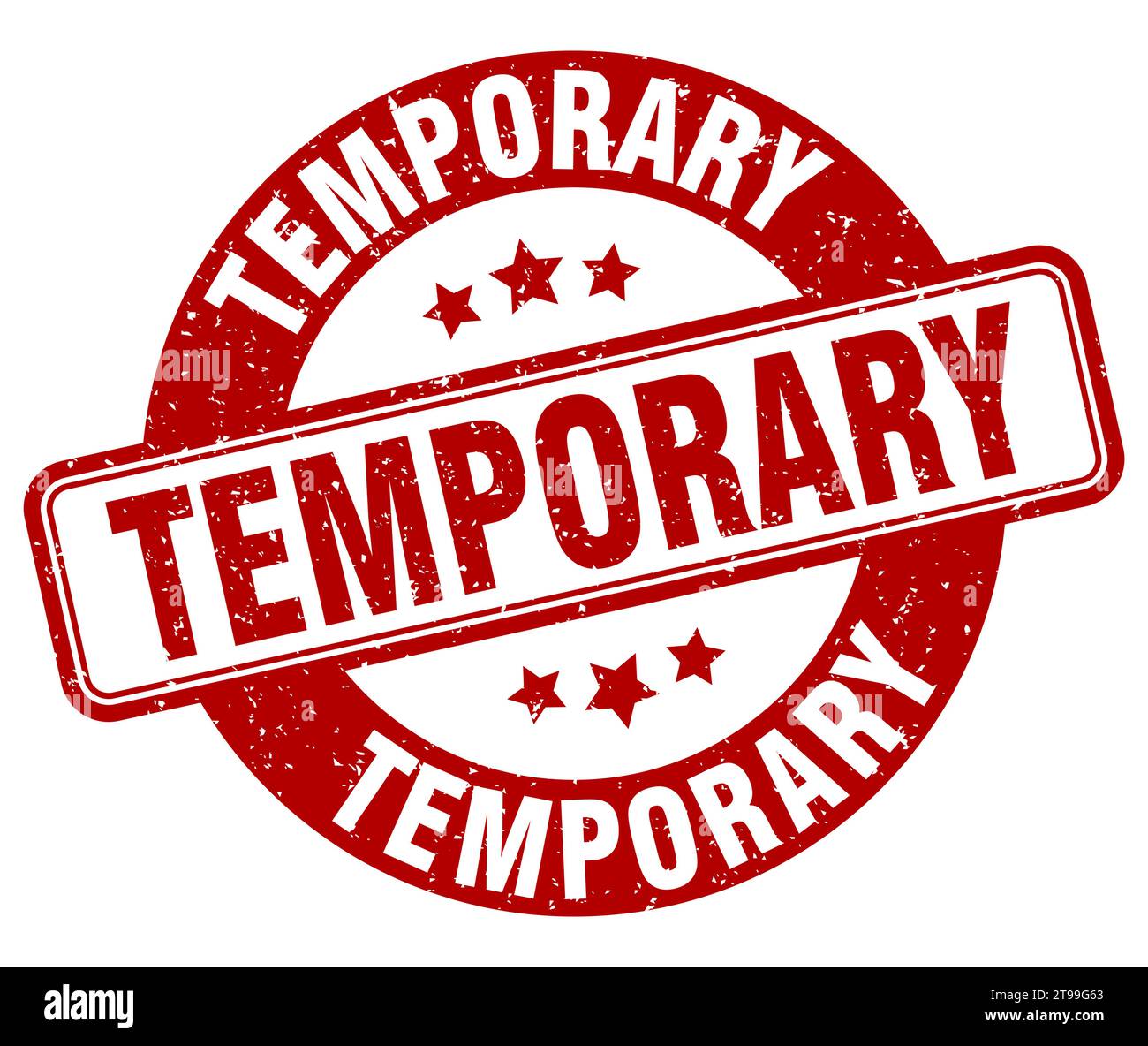 temporary stamp temporary sign round grunge label Stock Vector Image
