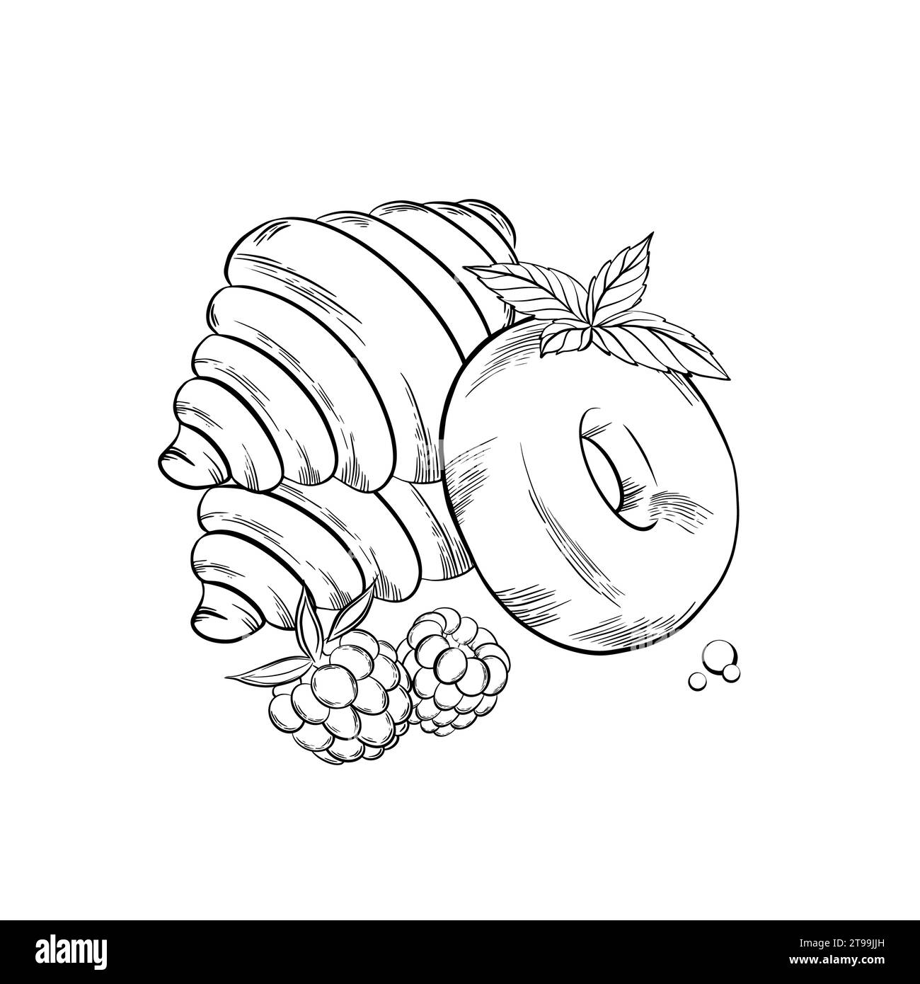 Croissant almond Stock Vector Images Alamy