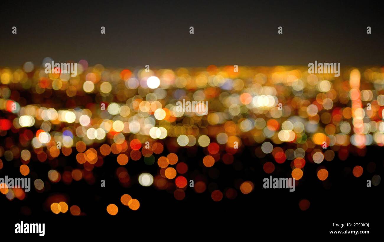 Blurred Los Angeles city lights background at night Stock Photo - Alamy