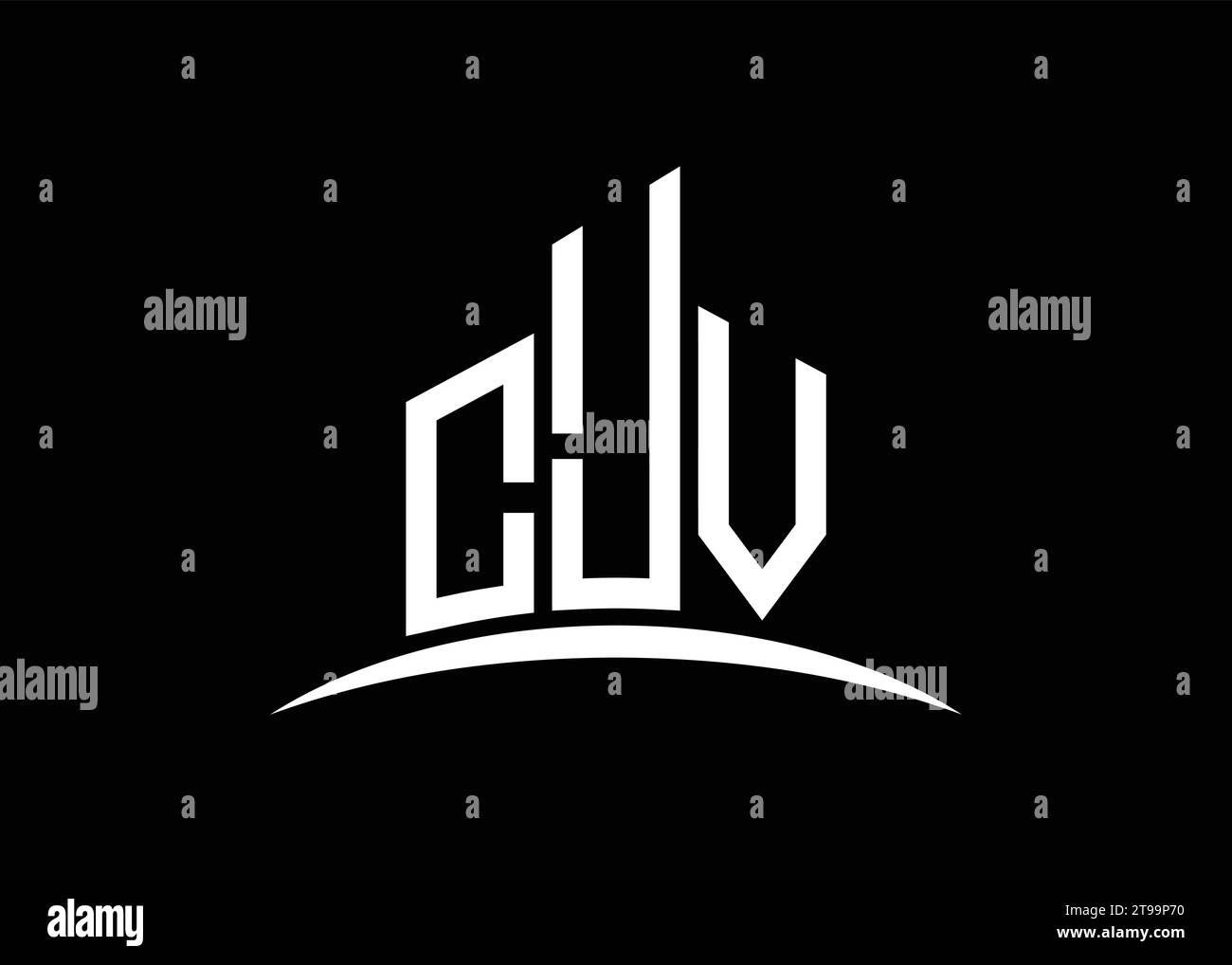 Letter CJV building vector monogram logo design template. Building Shape CJV logo. Stock Vector