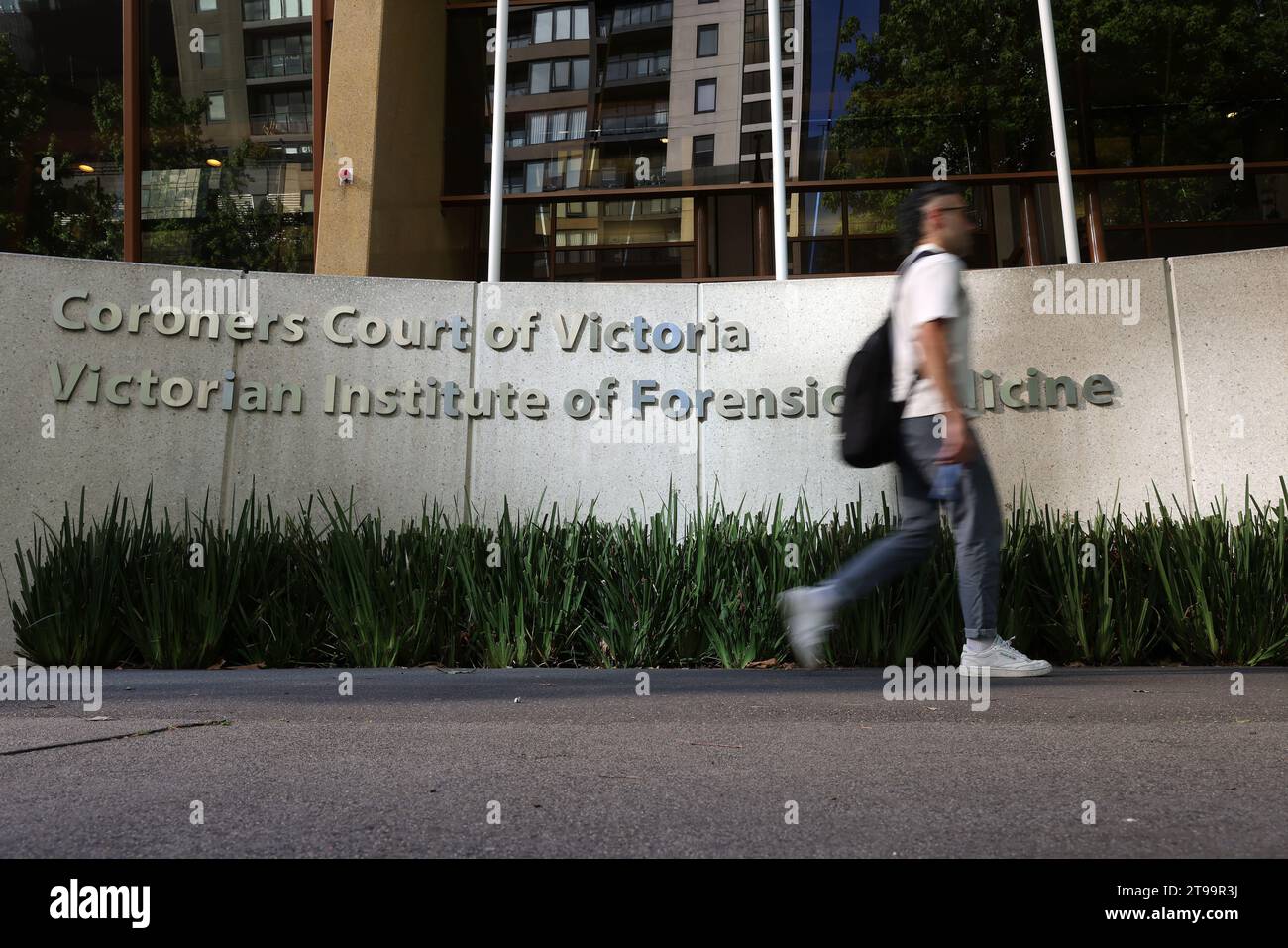Melbourne, Australia. 24th Nov, 2023. Coroners Court signage is seen during at the Coroner's