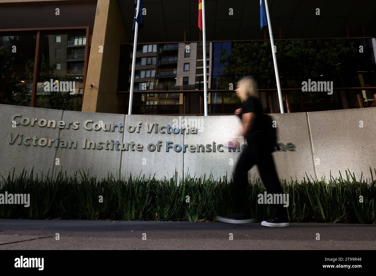 Melbourne, Australia. 24th Nov, 2023. Coroners Court signage is seen during at the Coroner's