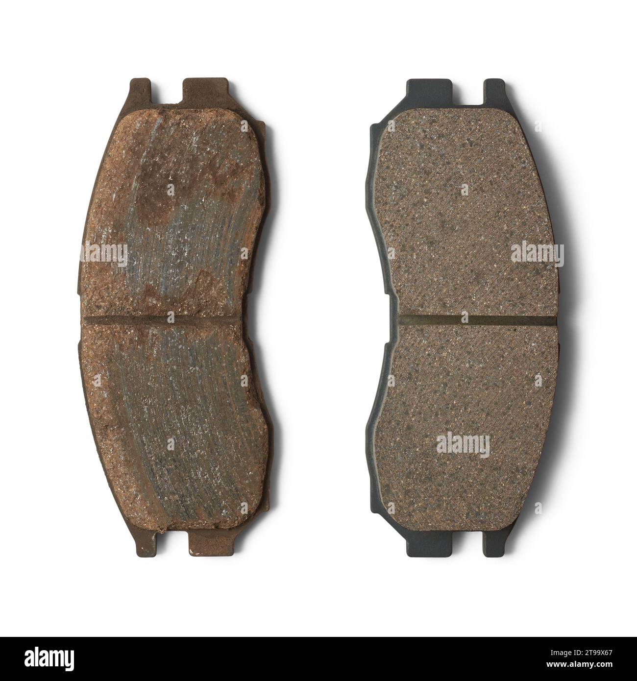 car disc brake pads new and used, components of vehicle braking system, made of friction
