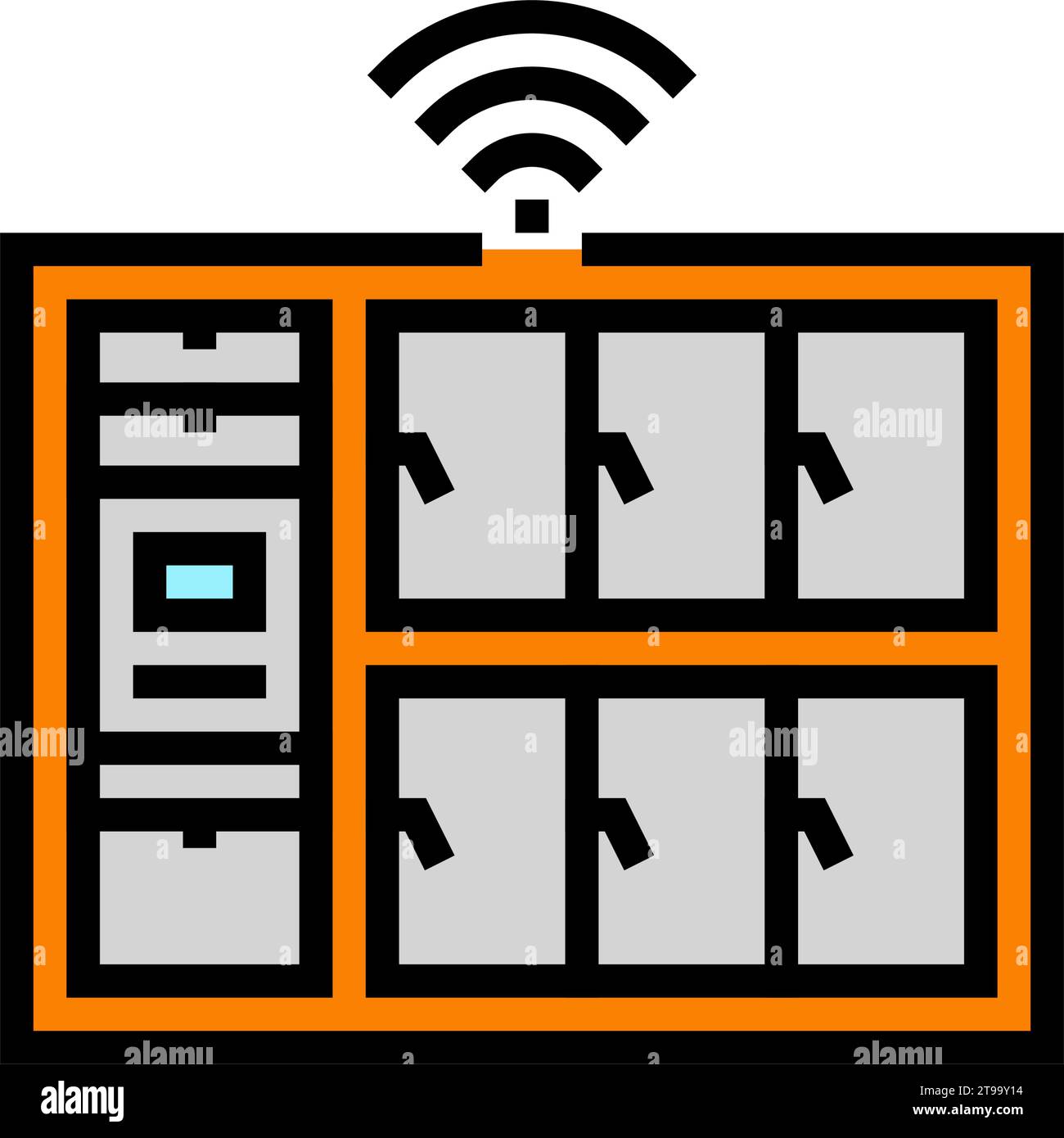 smart lockers autonomous delivery color icon vector illustration Stock ...