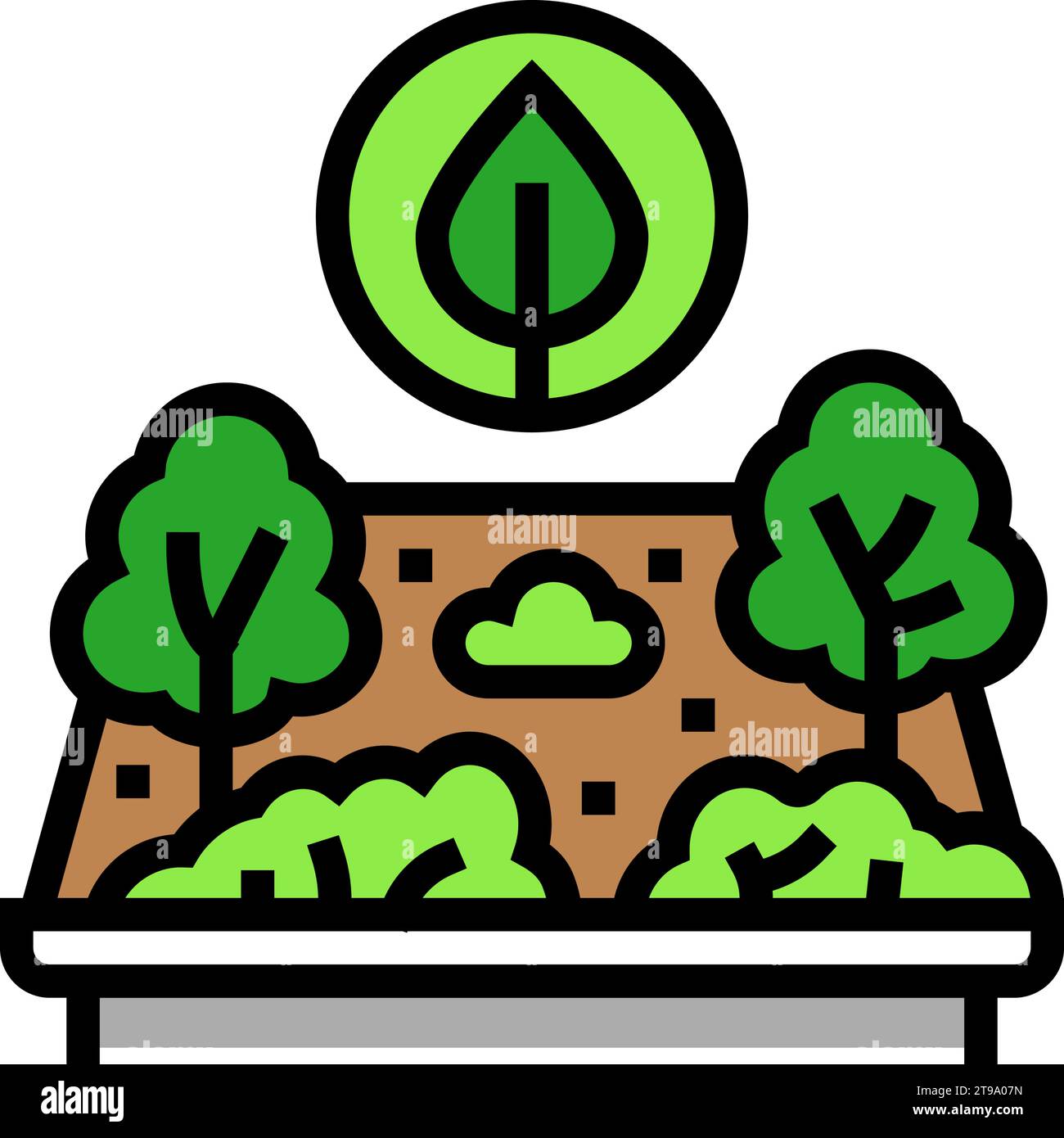 green roofs living color icon vector illustration Stock Vector