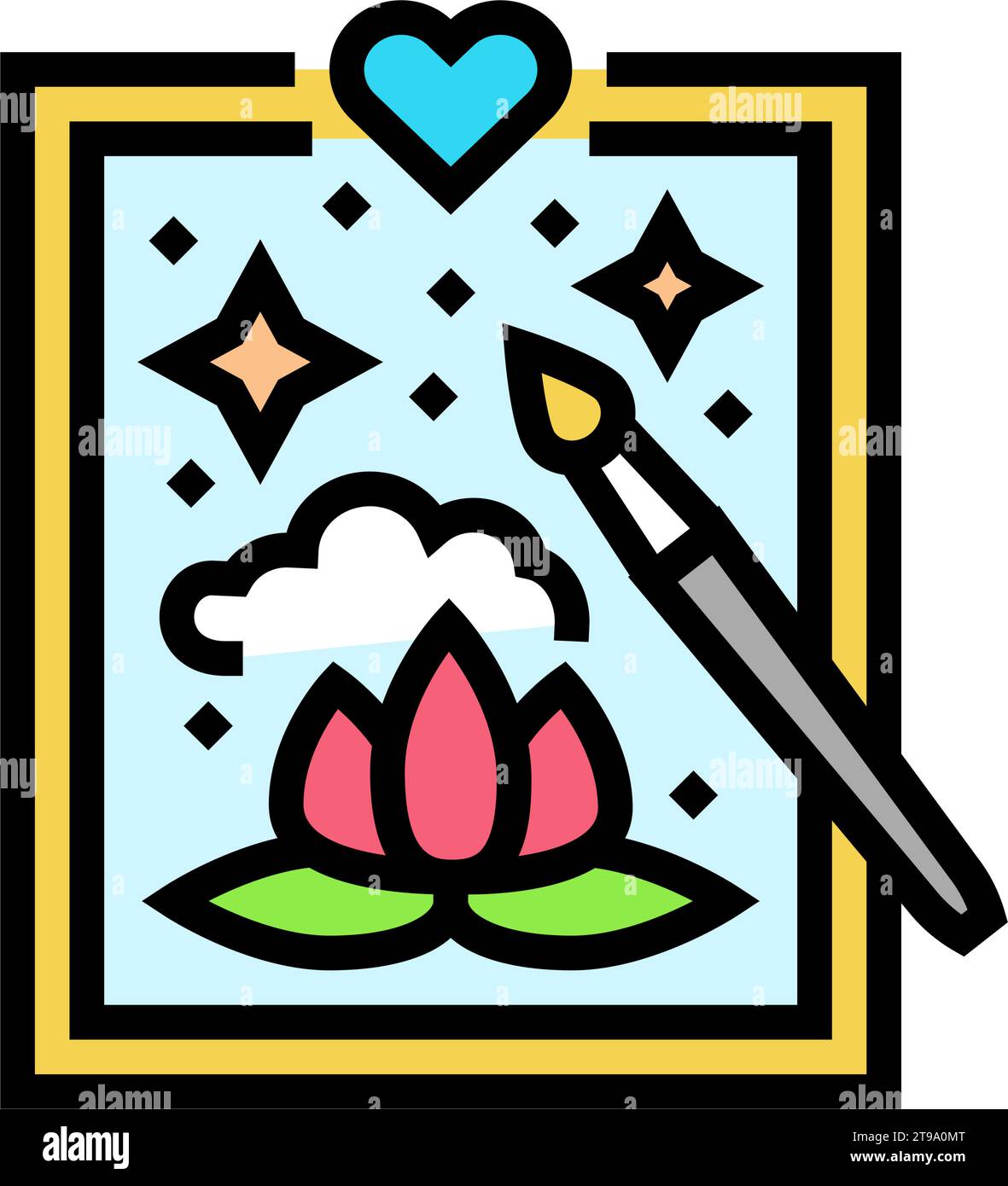 art therapy mental health color icon vector illustration Stock Vector ...