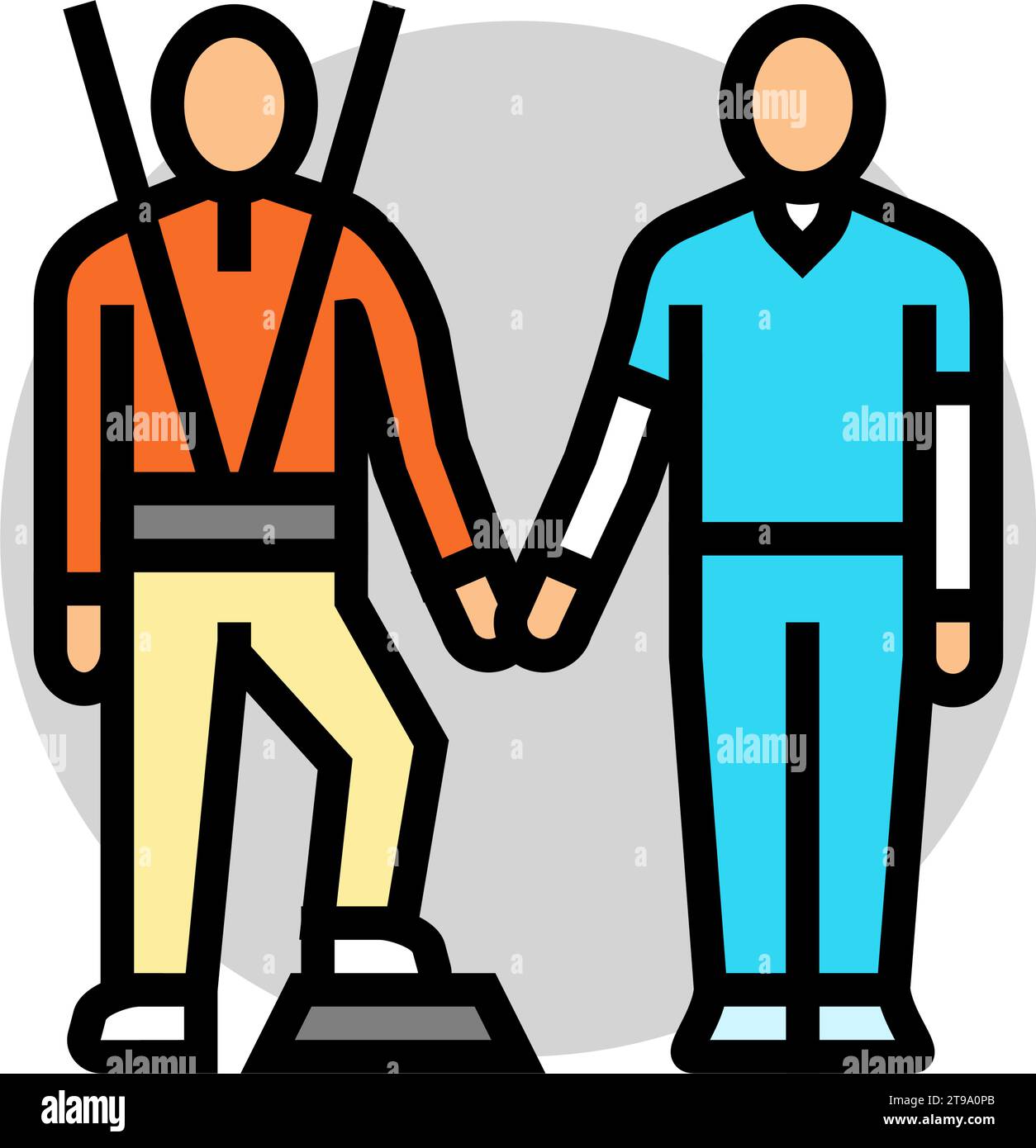 life skills training occupational therapist color icon vector