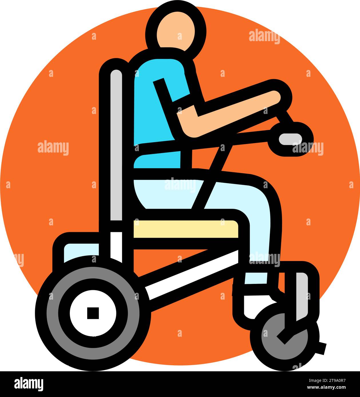 wheelchair mobility occupational therapist color icon vector ...