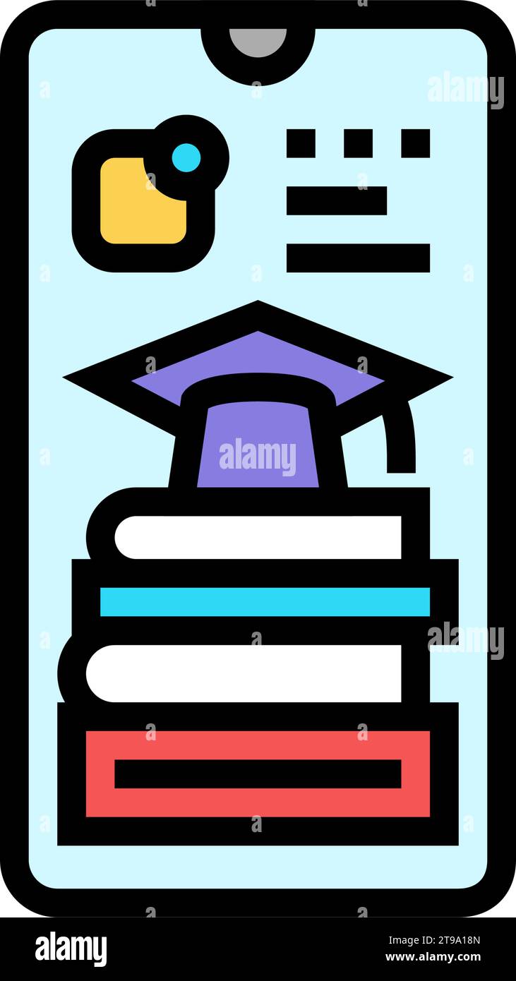 educational apps online learning platform color icon vector ...