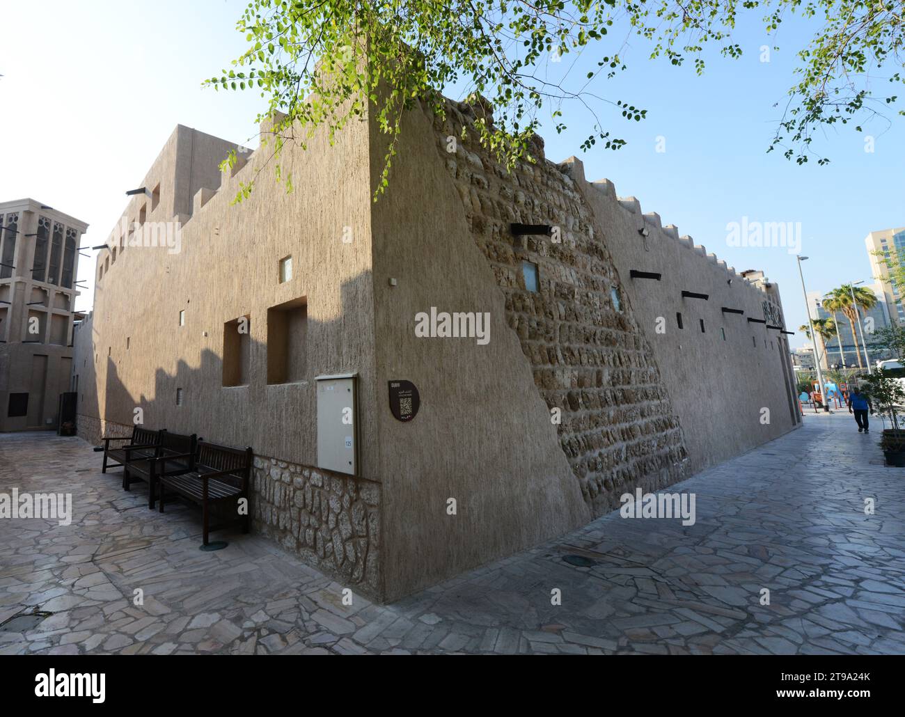 Traditional Emirati buildings at the Al Fahidi Historical Neighborhood ...