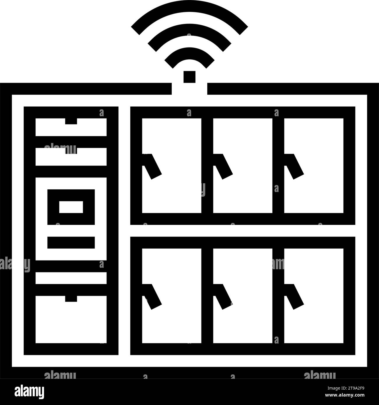 smart lockers autonomous delivery line icon vector illustration Stock ...