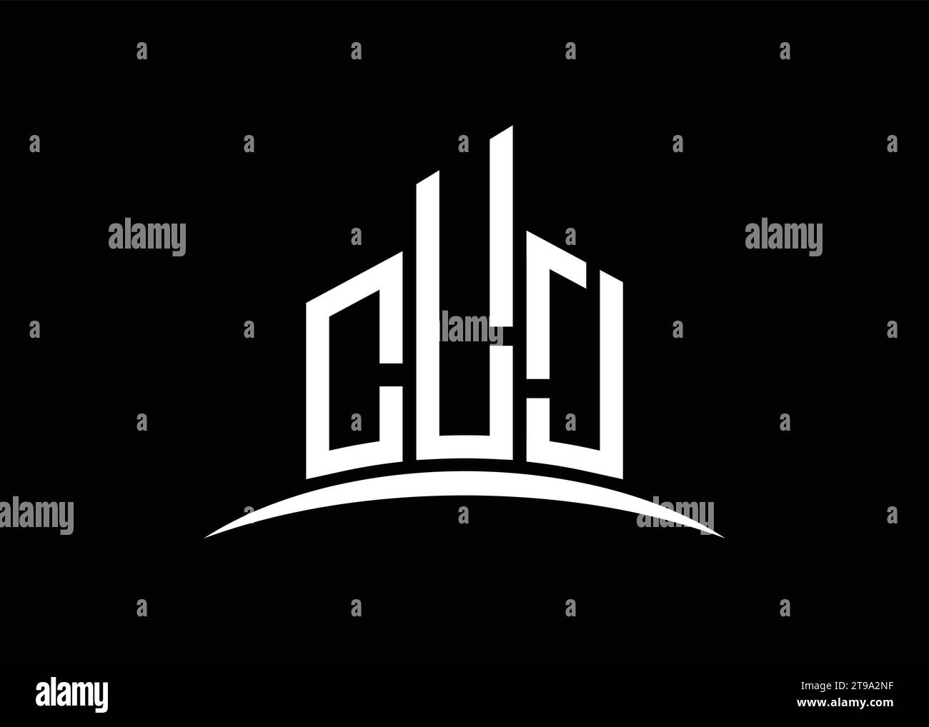 Letter CLJ building vector monogram logo design template. Building Shape CLJ logo. Stock Vector