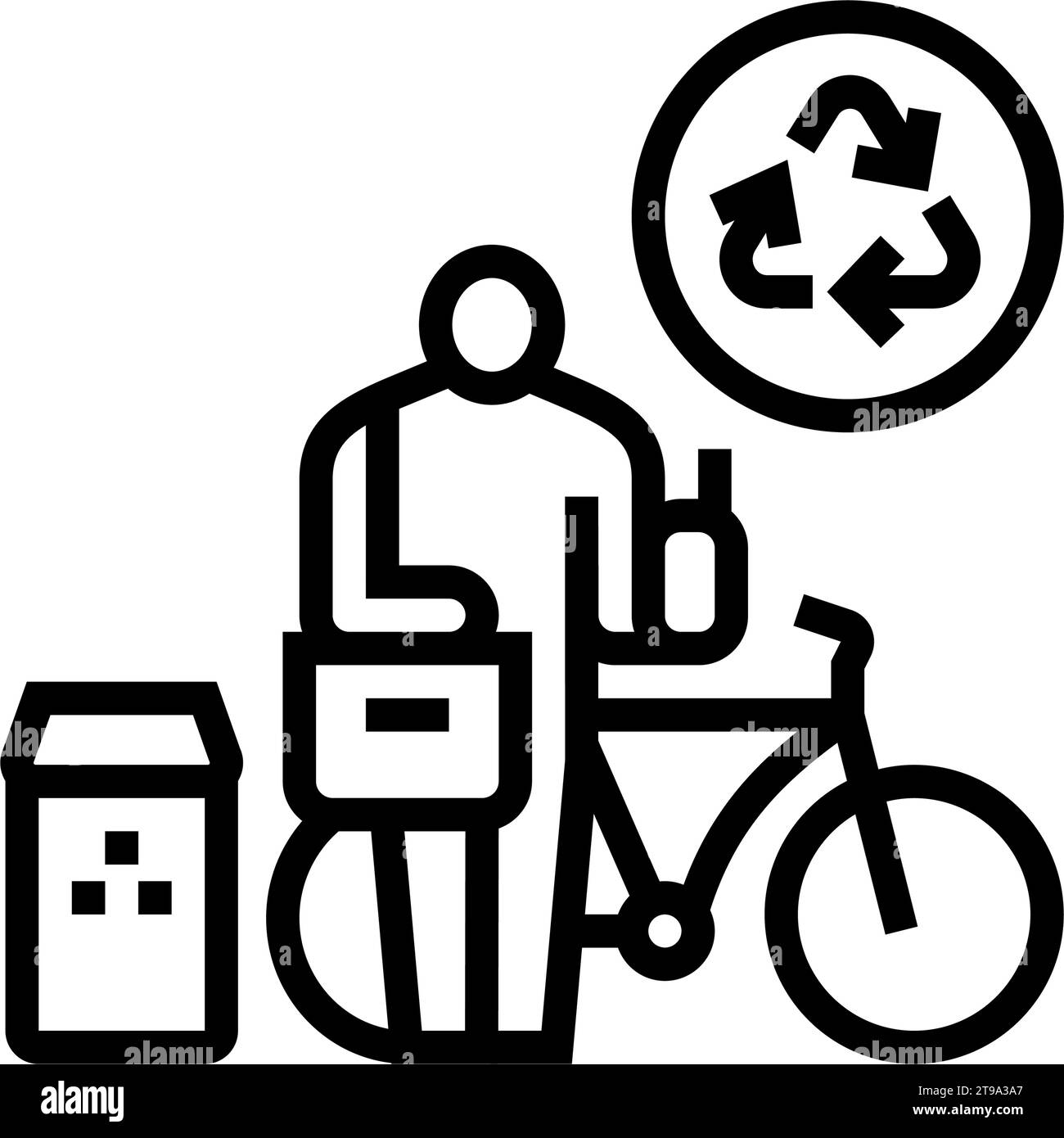zero waste lifestyle green living line icon vector illustration Stock ...