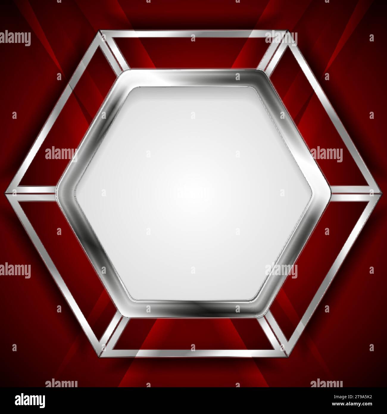 Abstract glossy shiny metallic hexagon tech geometric background ...