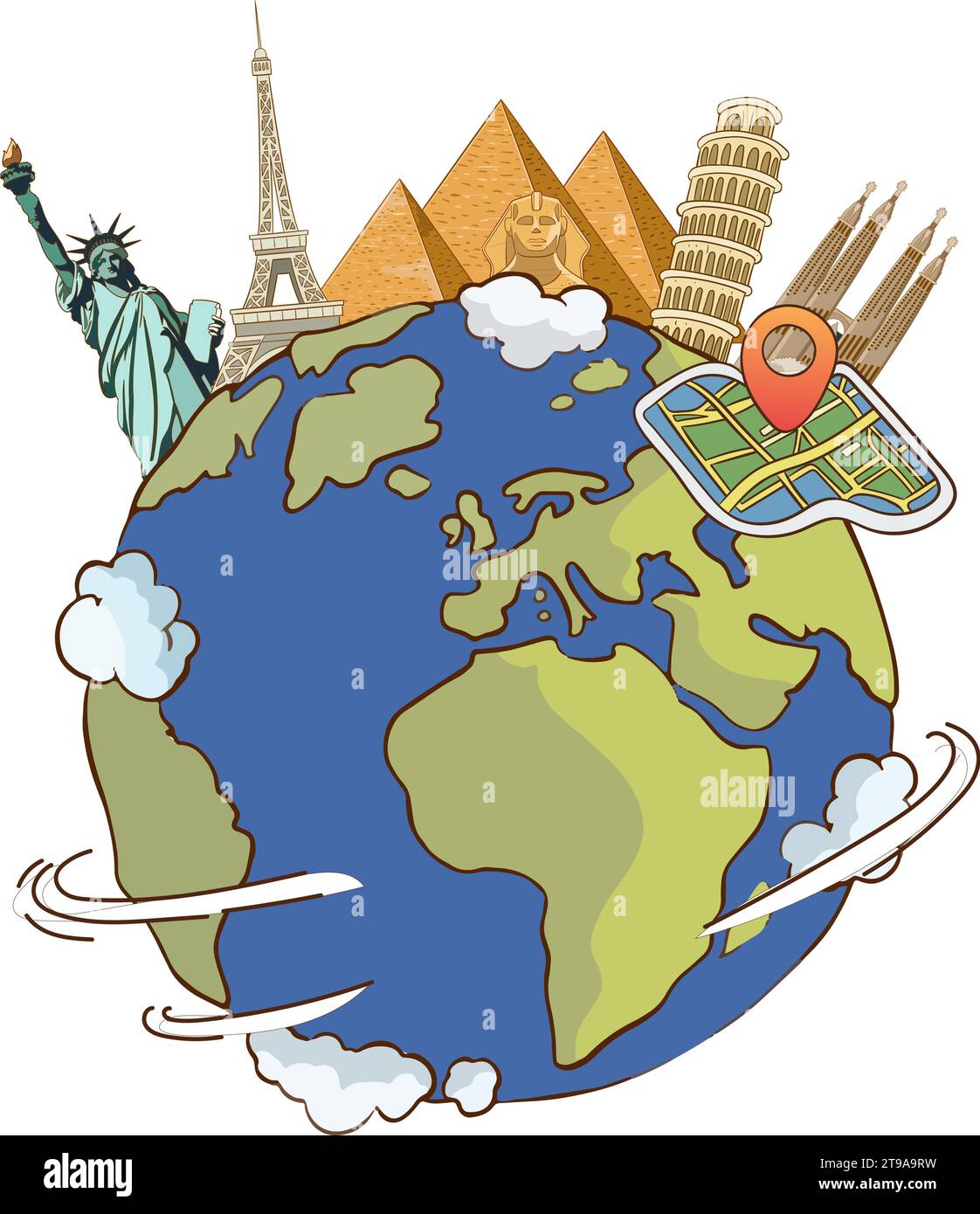 vector illustration of world tour Stock Vector