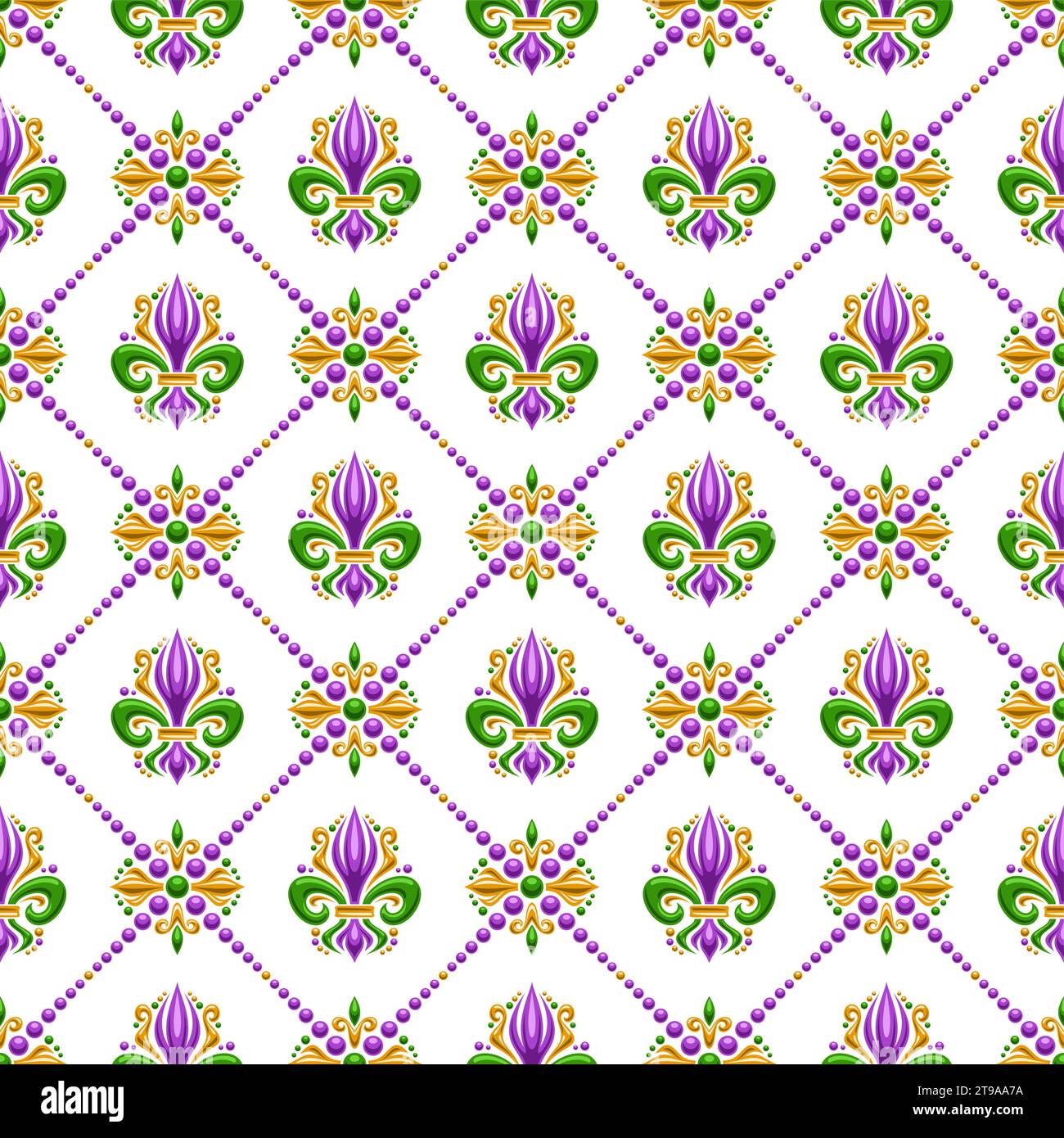 Vector Fleur de Lis Seamless Pattern, repeating background with