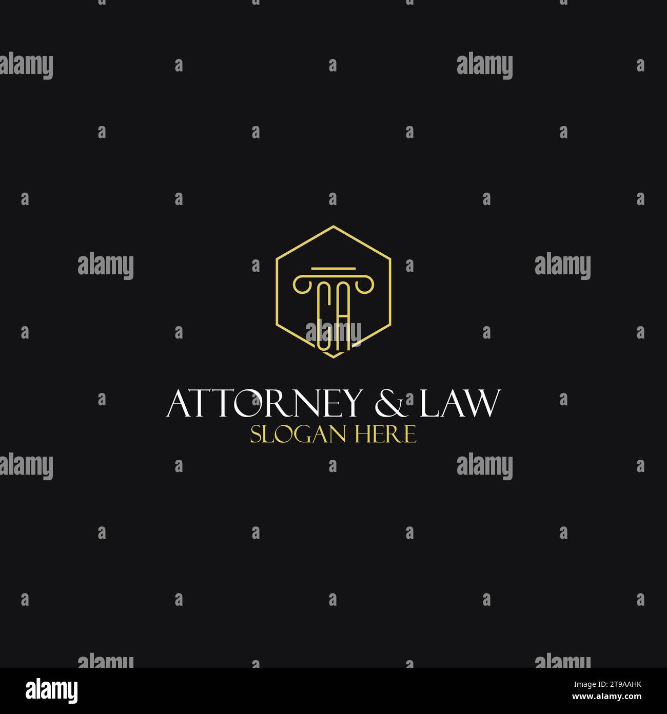 CA monogram initials design for legal, lawyer, attorney and law firm logo ideas Stock Vector