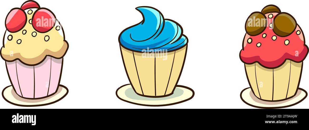 colorful birthday cake vector illustration Stock Vector