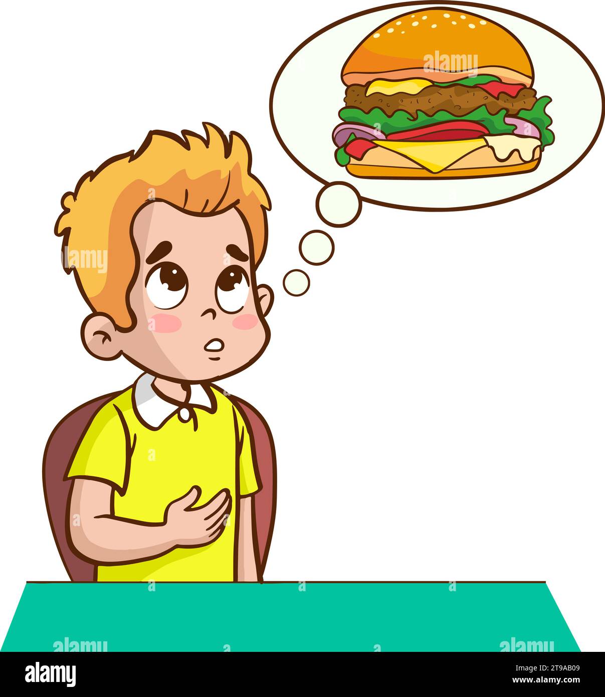vector illustrations of cute kids hungry Stock Vector Image & Art - Alamy