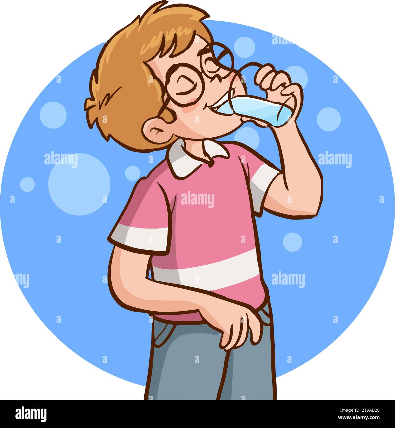 happy kid drink water vector illustration Stock Vector Image & Art - Alamy
