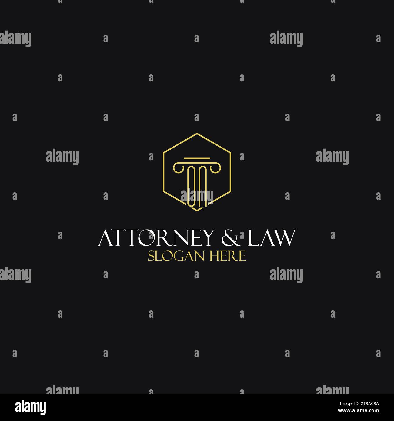 ON monogram initials design for legal, lawyer, attorney and law firm