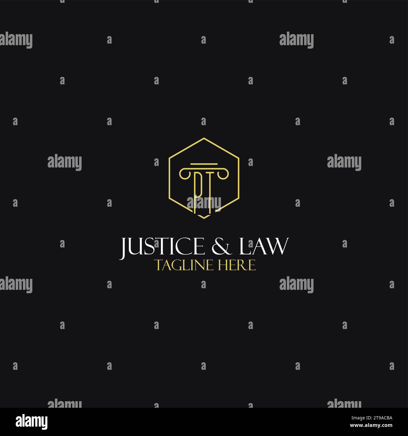 PT monogram initials design for legal, lawyer, attorney and law firm ...