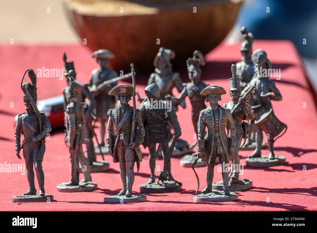 Tin soldiers are miniature figures of toy soldiers that are very popular in the world of collecting. They can be bought finished or in a raw state to Stock Photo