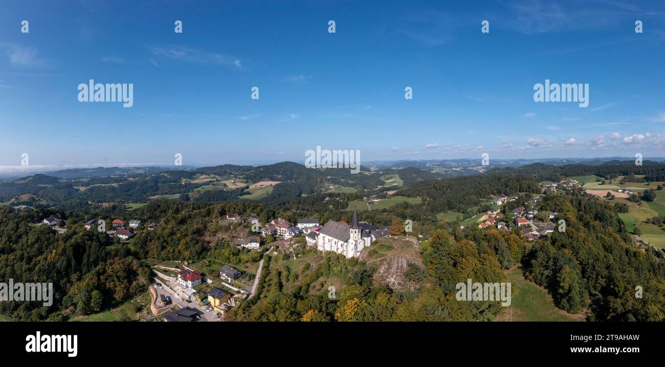 Drone image, Sankt Thomas am Blasenstein, Muehlviertel, Upper Austria, Austria Stock Photo