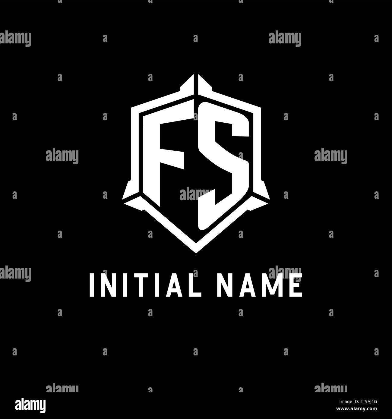 FS logo initial with shield shape design style vector graphic Stock ...