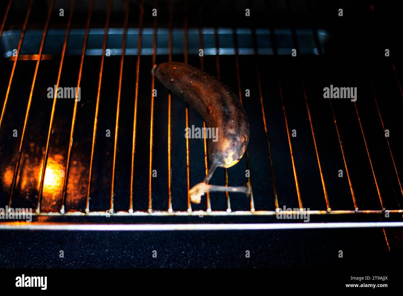 bake bananas in an electric oven Stock Photo Alamy