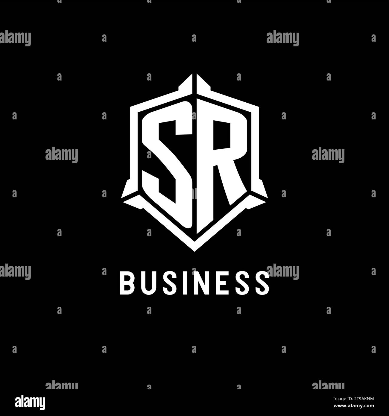 SR logo initial with shield shape design style vector graphic Stock ...