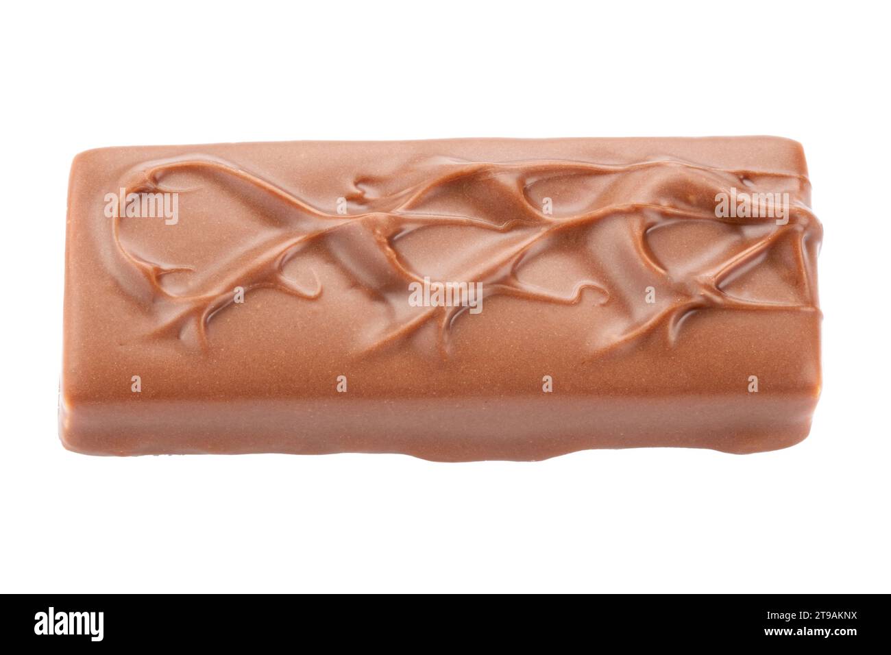 Nutritious unwrapped chocolate bar. Isolated on a white background. File contains clipping path Stock Photo